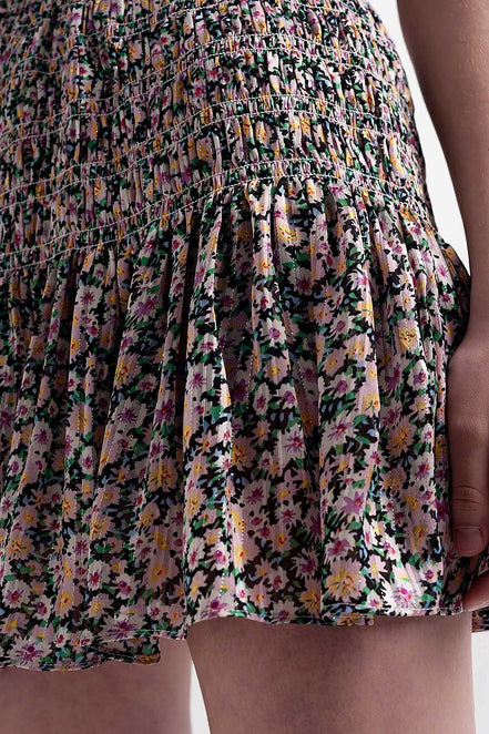 Shirred Skater Skirt