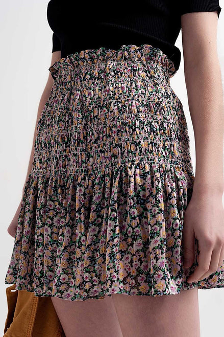 Shirred Skater Skirt