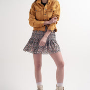 Shirred Skater Skirt