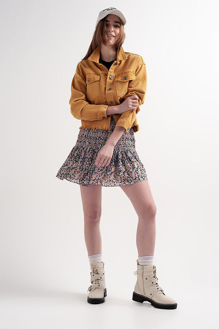 Shirred Skater Skirt