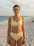 Summer Stripe Recycled High-Waisted Bikini Set