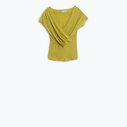 V-Neck Crossed Drapped Fitted Top