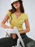 V-Neck Crossed Drapped Fitted Top