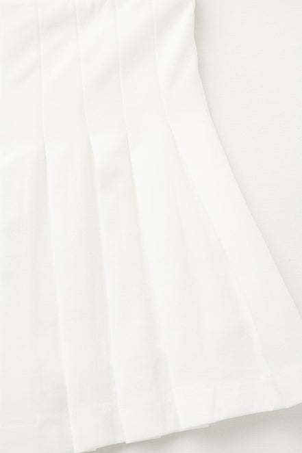 White Pleated Mini Skirt