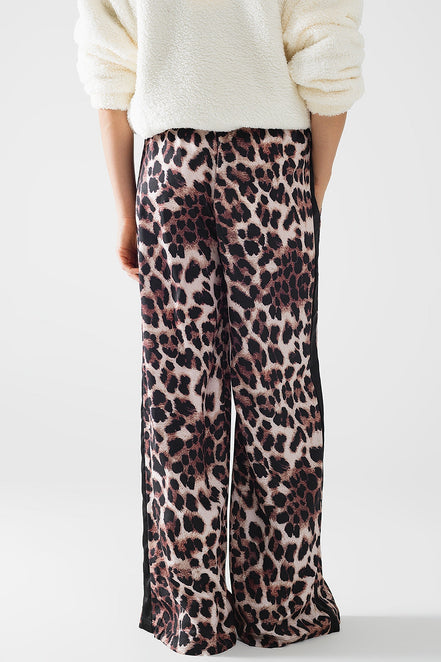 Leopard-Print Track Style Pants