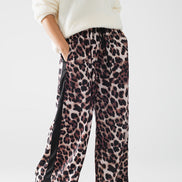 Leopard-Print Track Style Pants