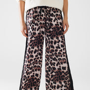 Leopard-Print Track Style Pants
