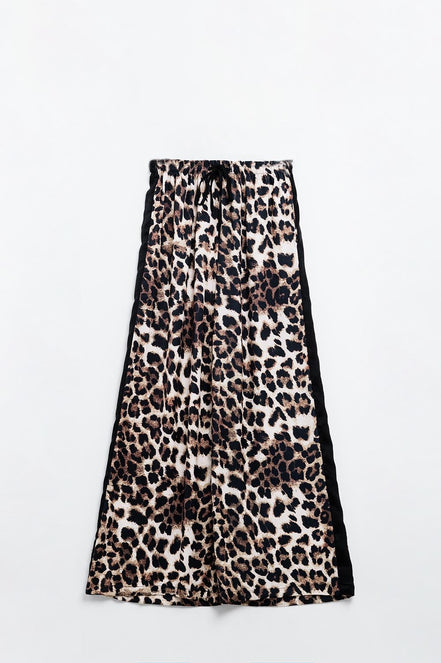 Leopard-Print Track Style Pants